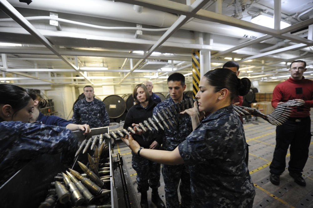 Weapons training aboard USS Nimitz