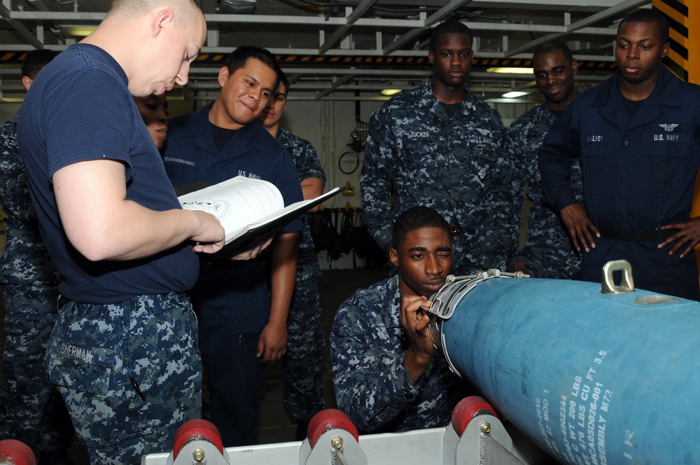 USS George H.W. Bush sailors train