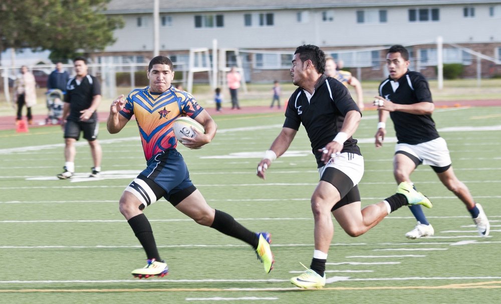 Clash of the Ruggers during JBLM’s 1st Rugby Invitational Cup