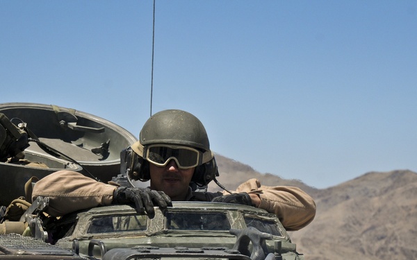 Amphibious Platoon trains in rough terrain