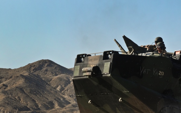 Amphibious Platoon trains in rough terrain