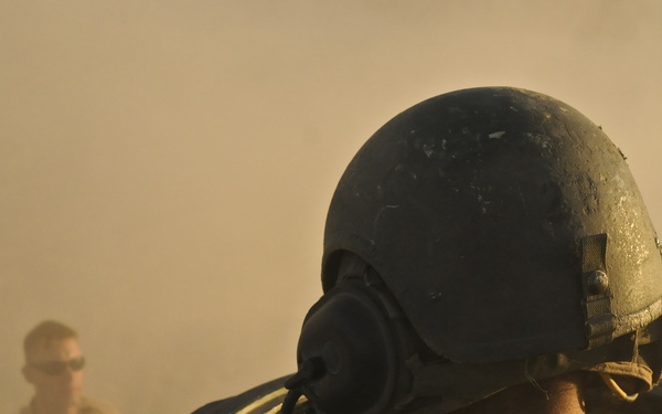 Amphibious Platoon trains in rough terrain