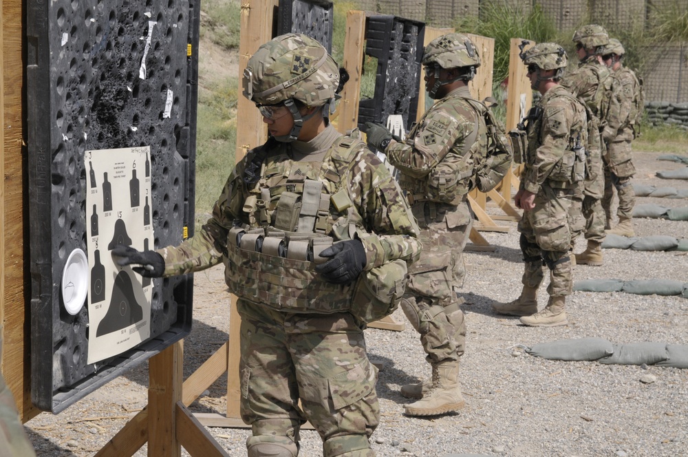 Sgt. Celina Foy checks target