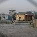 Soldier walks across the balance beam