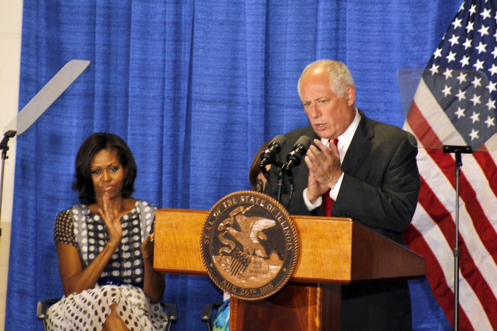 First lady Michelle Obama attends ceremony for the Illinois Military Family Licensing Act