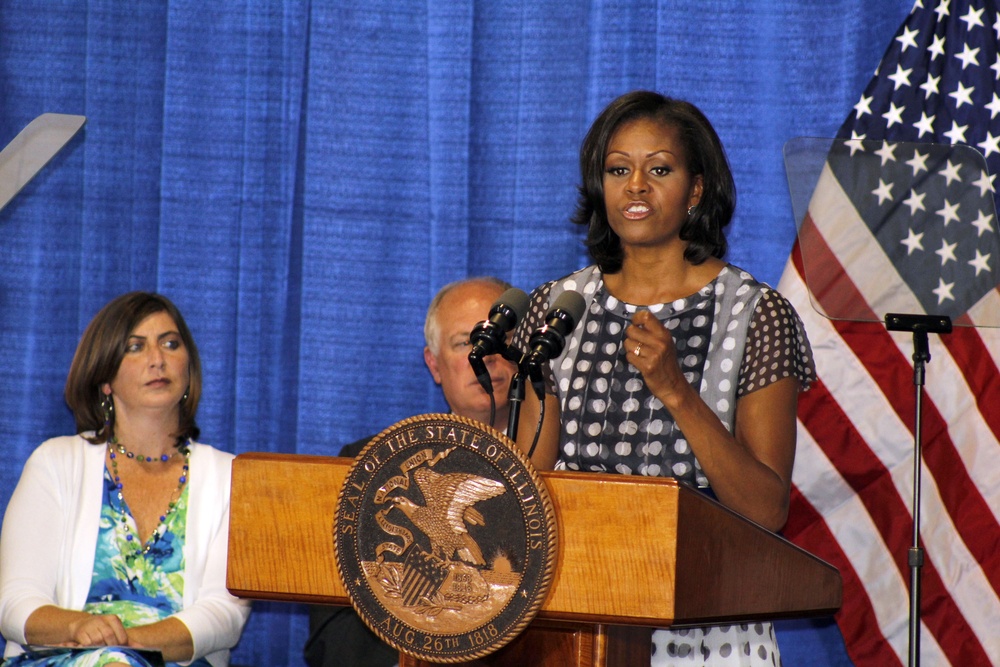 First lady Michelle Obama attends ceremony for the Illinois Military Family Licensing Act