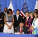 First lady Michelle Obama attends ceremony for the Illinois Military Family Licensing Act