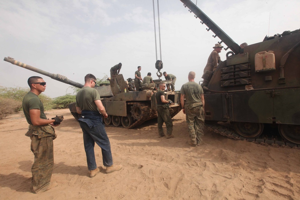 24th MEU Marines conduct maintenance and prepare for future training at Camp Lemonnier, Djibouti