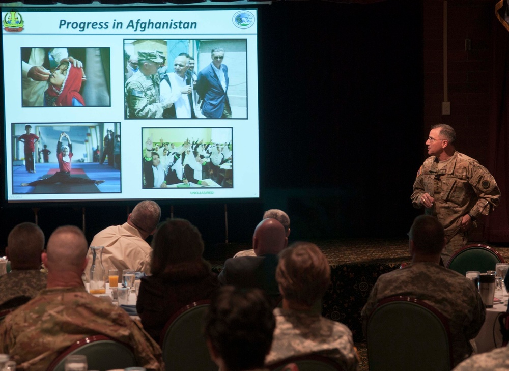 I Corps' commanding general meets with community leaders upon return from Afghanistan
