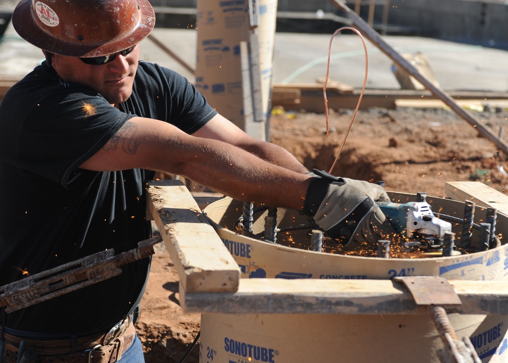 Swimming pool construction on Cannon Air Force Base