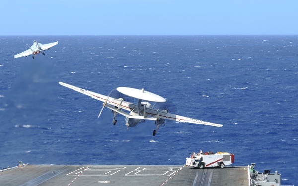 Launching a E-2C Hawkeye