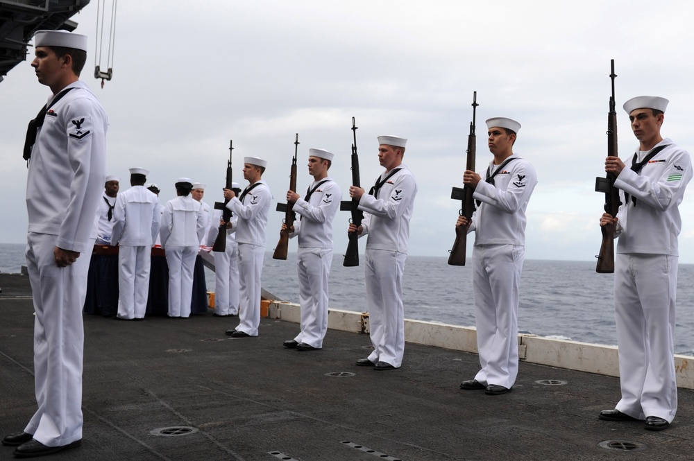 Burial at sea ceremony