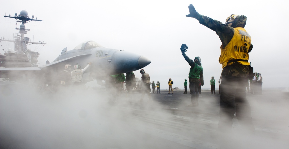 USS John C. Stennis flight deck operations