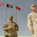 SEAC Battaglia and CSM Capel speak to Marines at Camp Leatherneck in Helmand province
