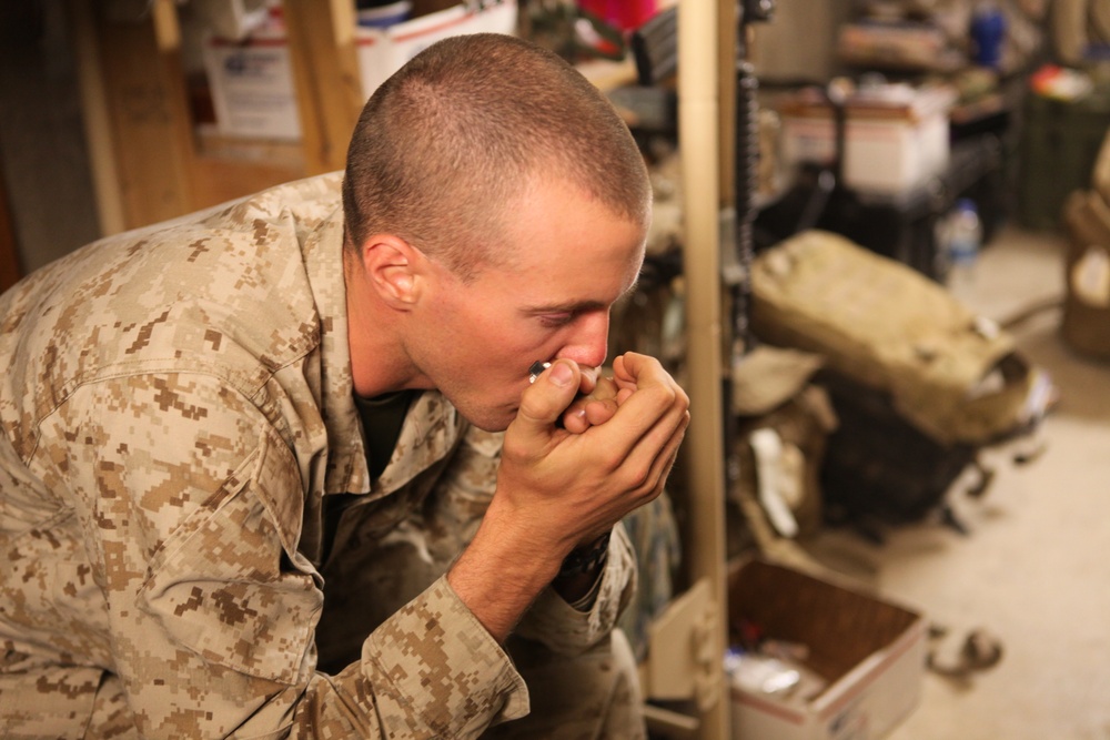Marine has the blues in Afghanistan