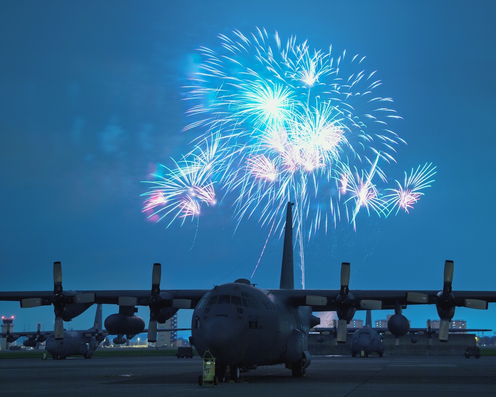 Yokota celebrates with fireworks