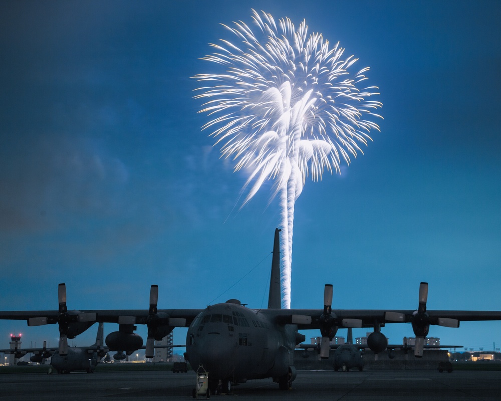 Yokota celebrates with fireworks