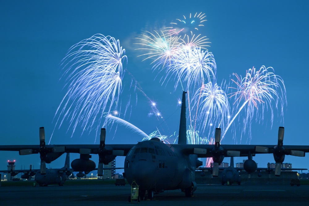 Yokota celebrates with fireworks