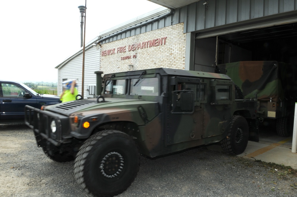 Army National Guard deivers water to Greenbrier County
