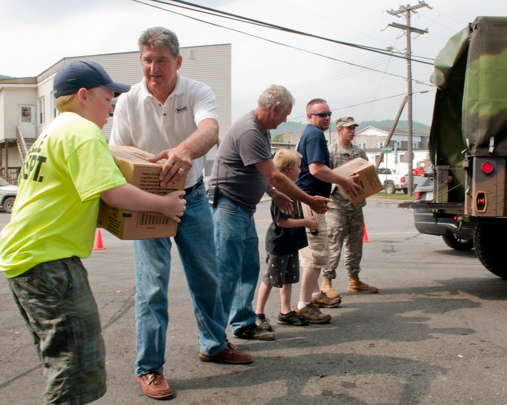 Army National Guard deivers water to Greenbrier County