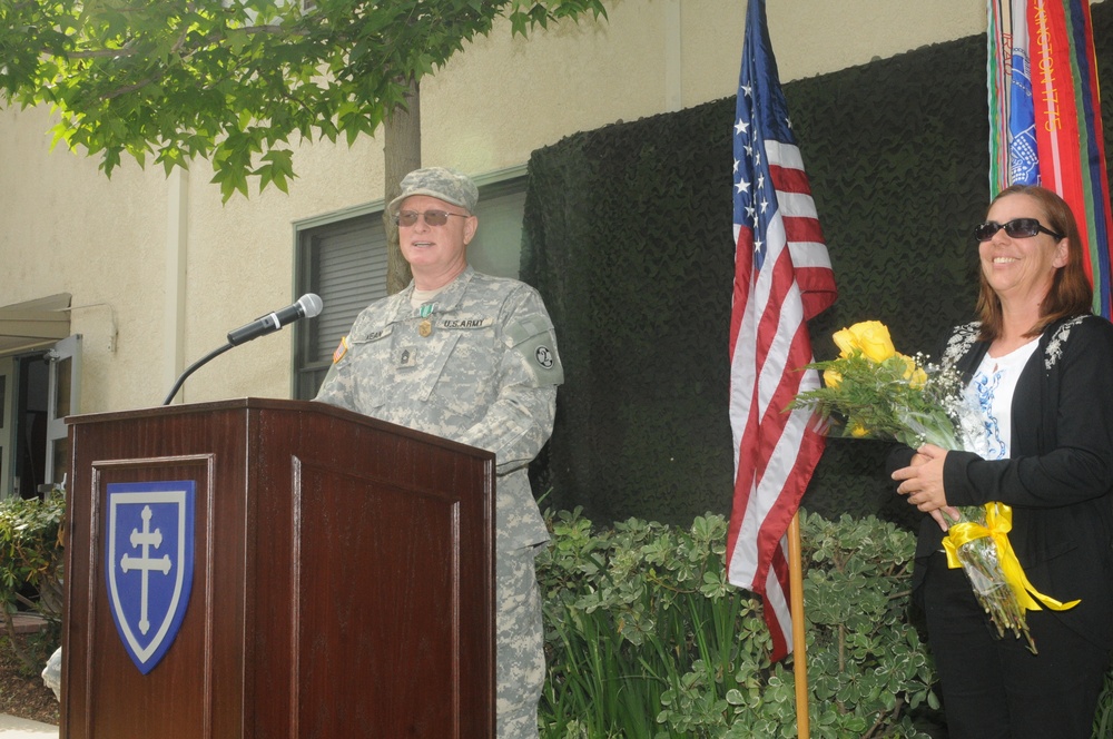 Speaking to the crowd