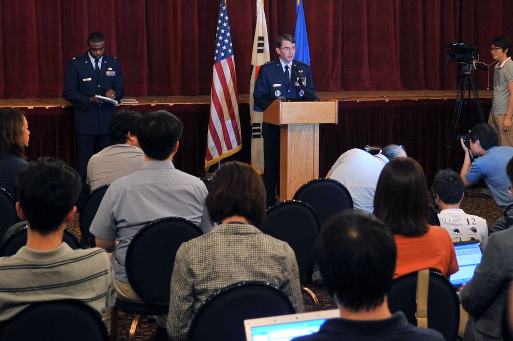 Seventh Air Force holds press conference