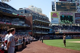 MEU members honored during pre-game ceremony
