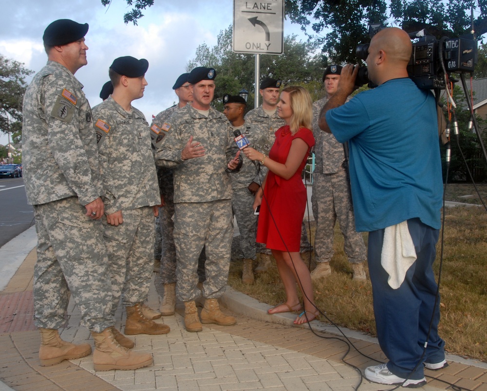 Members of the 85th Civil Affairs Brigade participated in the July 4th parade in Round Rock, Texas