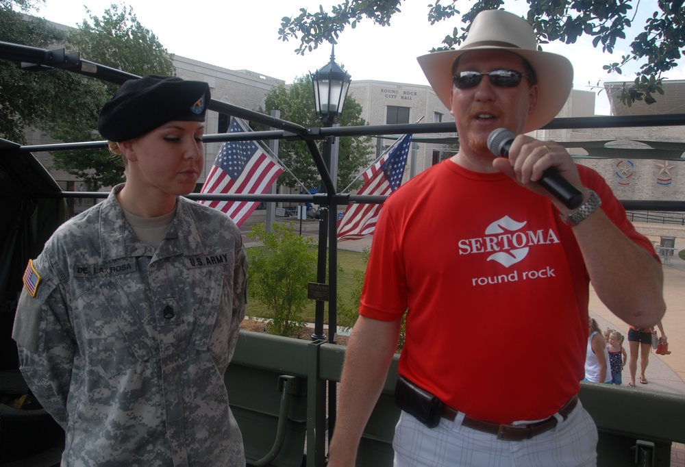 Members of the 85th Civil Affairs Brigade participated in the July 4th parade in Round Rock, Texas