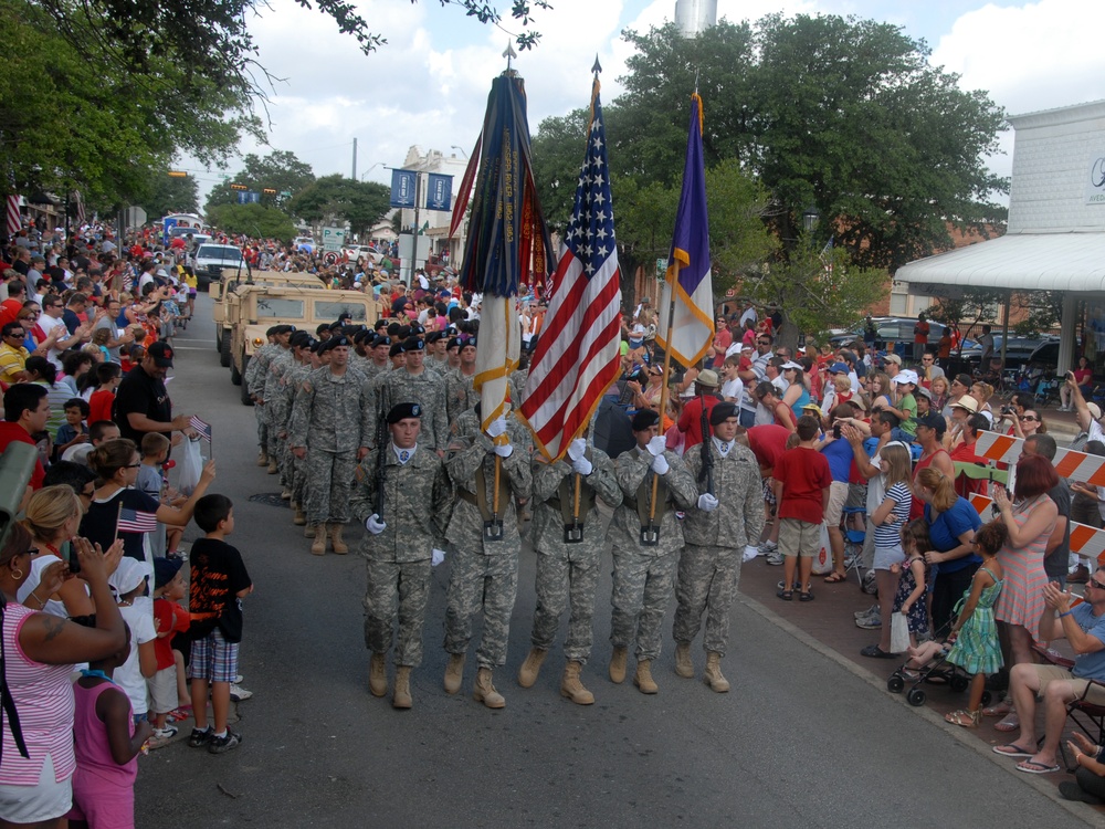 Members of the 85th Civil Affairs Brigade participated in the July 4th parade in Round Rock, Texas