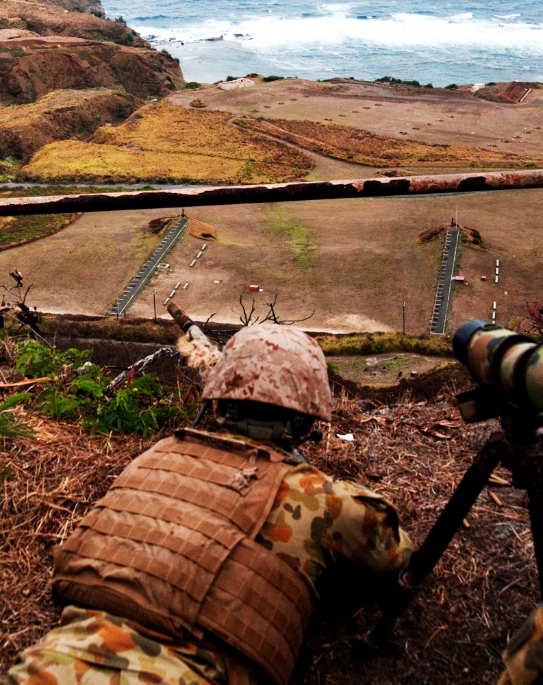 Australian, Canadian, U.S. troops conduct sniper training during RIMPAC 2012