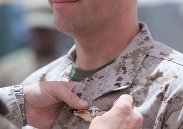 Sailors earn Fleet Marine Force pins aboard Camp Dwyer