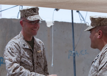 Sailors earn Fleet Marine Force pins aboard Camp Dwyer