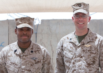 Sailors earn Fleet Marine Force pins aboard Camp Dwyer