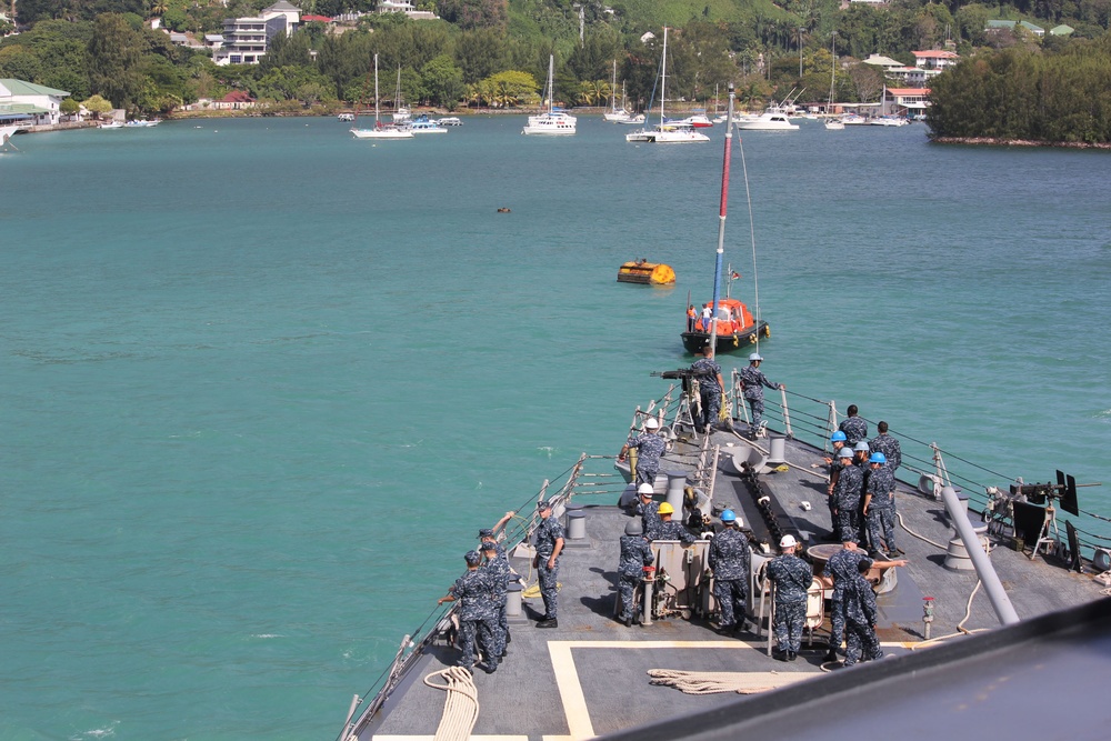 USS McFaul arrives in Victoria, Seychelles