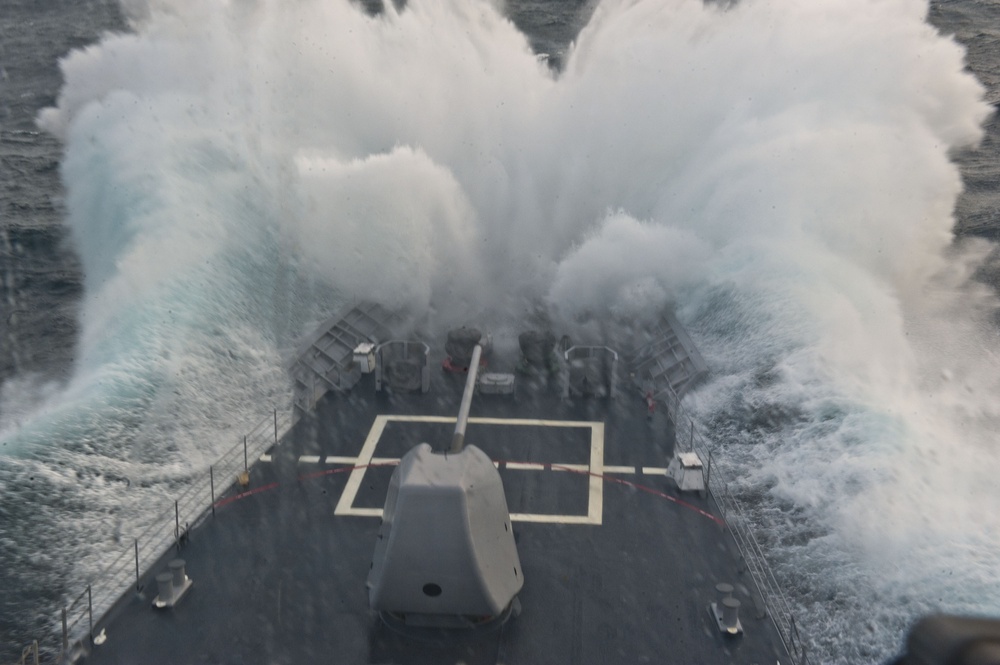 Rough seas for USS Cape St. George