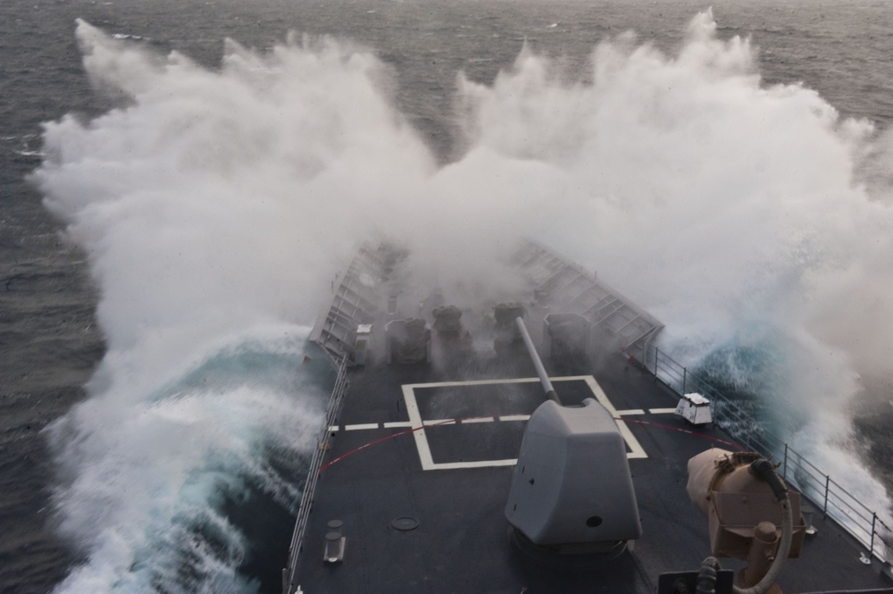 Rough seas for USS Cape St. George