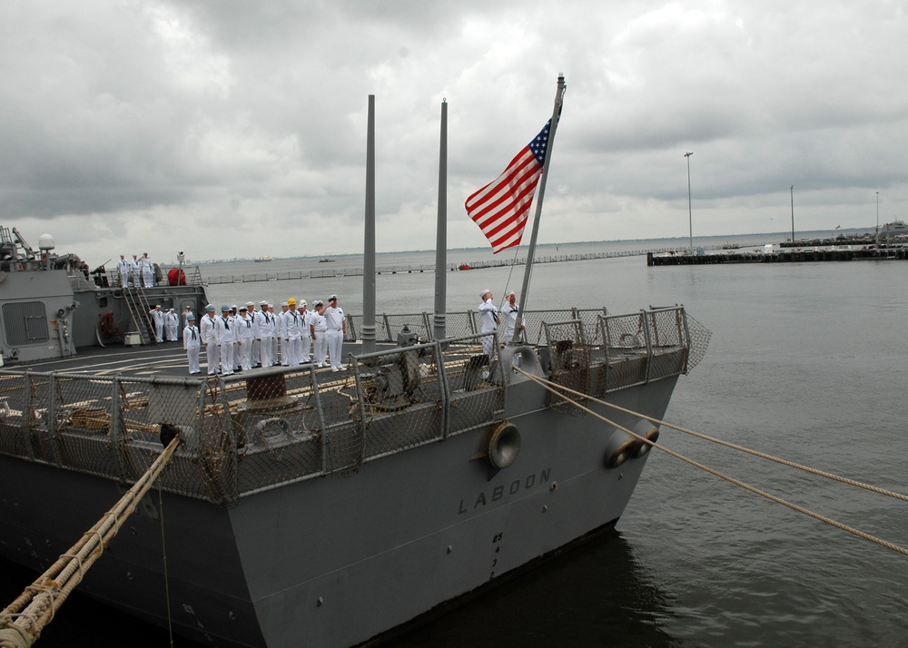 USS Laboon departs Norfolk