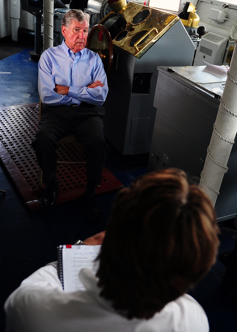 Filming on board Display Ship Barry for PBS documentary