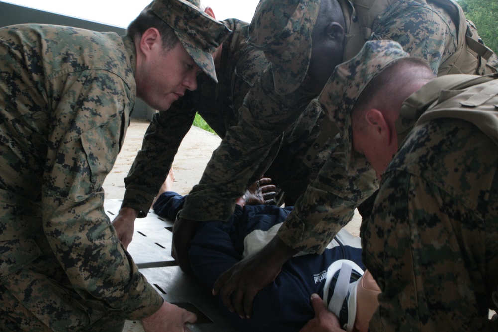 12th Marine Regiment rehearse Medical Evacuation