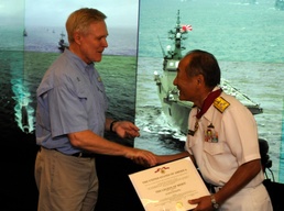Secretary of the Navy presents awards to JMSDF leaders