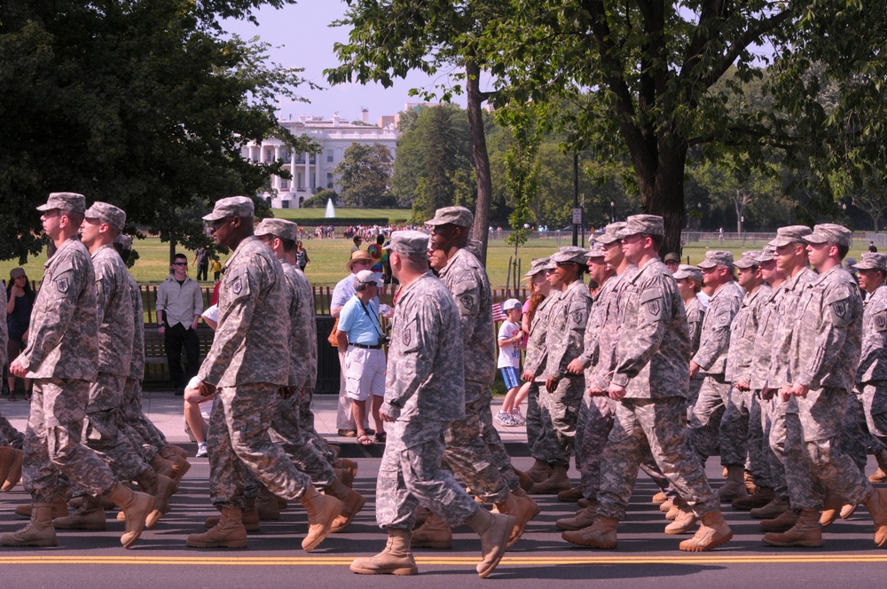 Local soldiers march in the 2012 National Memorial Day Parade