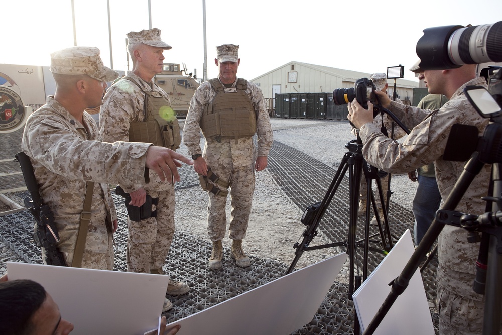 Combat Camera Marines document Marine Corps Birthday Message on Camp Leatherneck