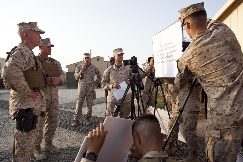 Combat Camera Marines document Marine Corps Birthday Message on Camp Leatherneck