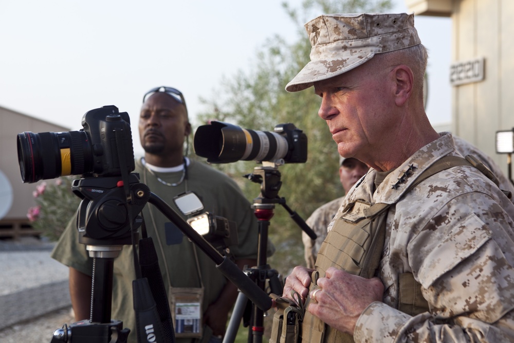 Combat Camera Marines document Marine Corps Birthday Message on Camp Leatherneck