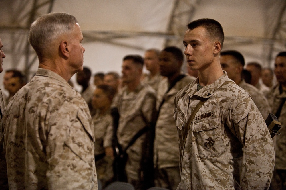 Commandant and Sergeant Major of the Marine Corps visit Camp Leatherneck