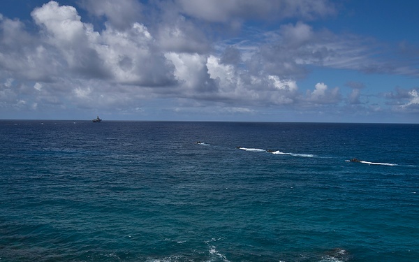 U.S. Marine Corps AAVs depart for RIMPAC 2012