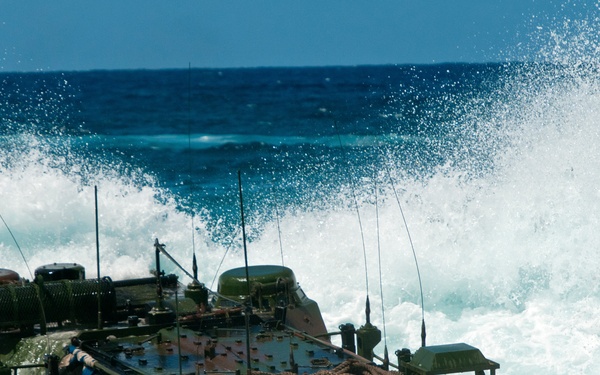 U.S. Marine Corps AAVs depart for RIMPAC 2012