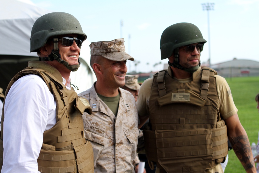 Stars visit Marines for early screening of new movie