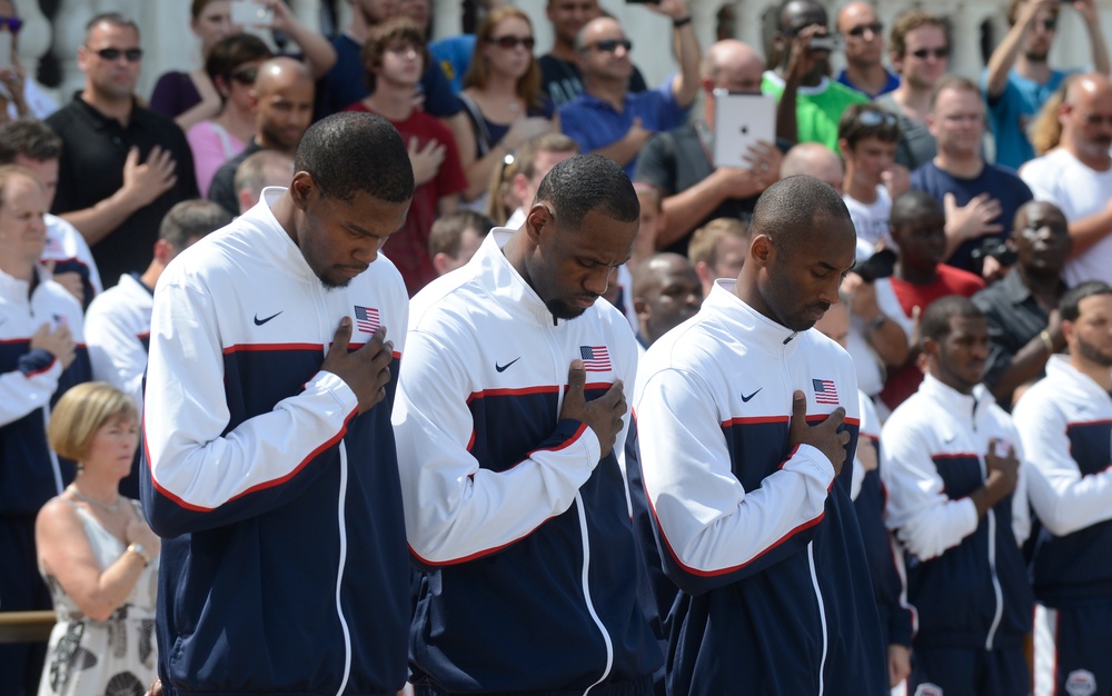 US Olympic Men's Basketball team tours Arlington National Cemetery
